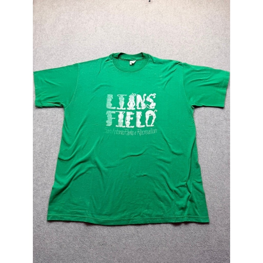 Vintage Stedman Lions Field San Antonio Parks Recreation T Shirt Green XL USA